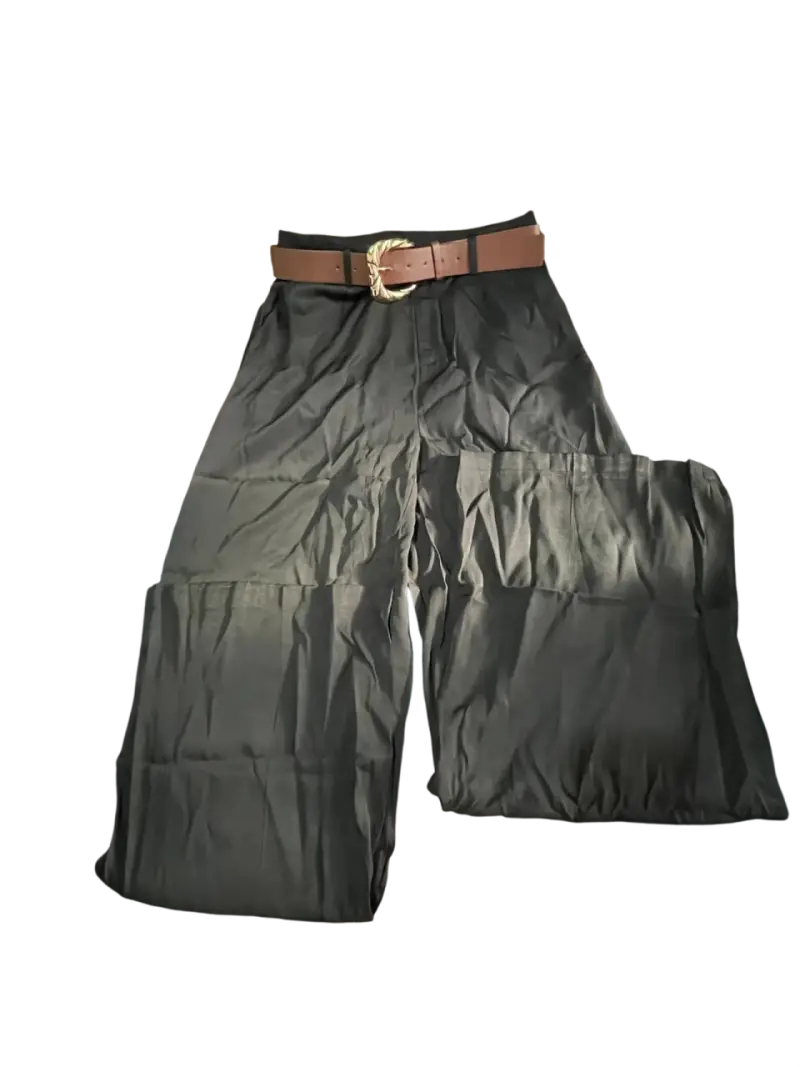 Pantalones anchos negros + calzas - 1