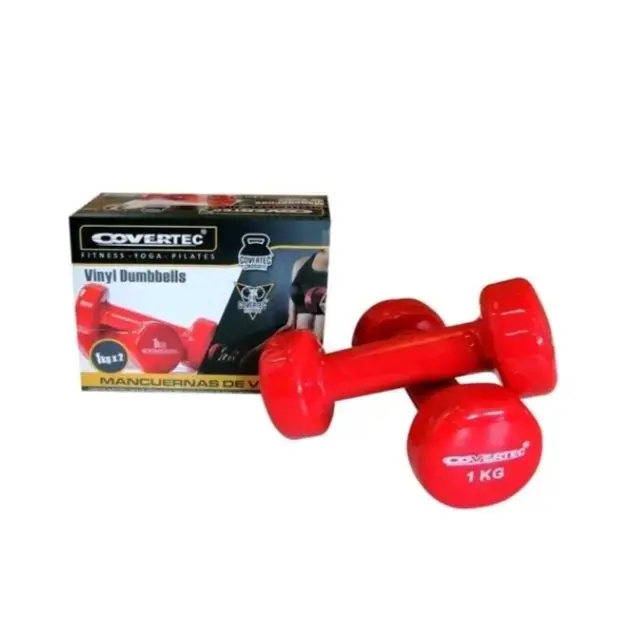 Mancuernas de vinilo 1kg Rojas