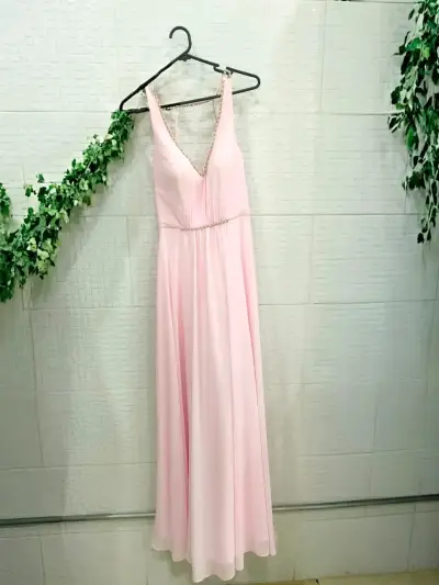 Vestido largo rosa elegante - miniatura 2