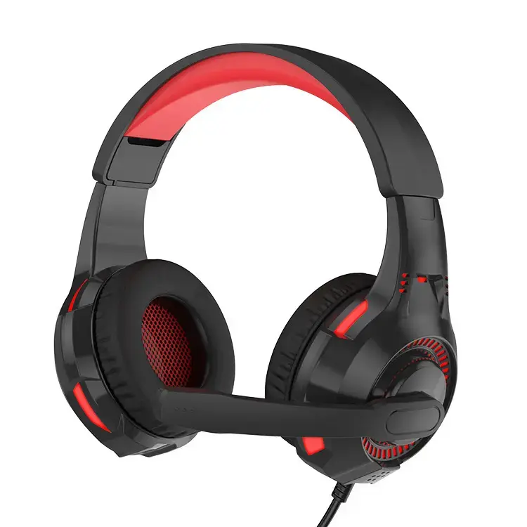 Auriculares gaming negros y rojos - 1