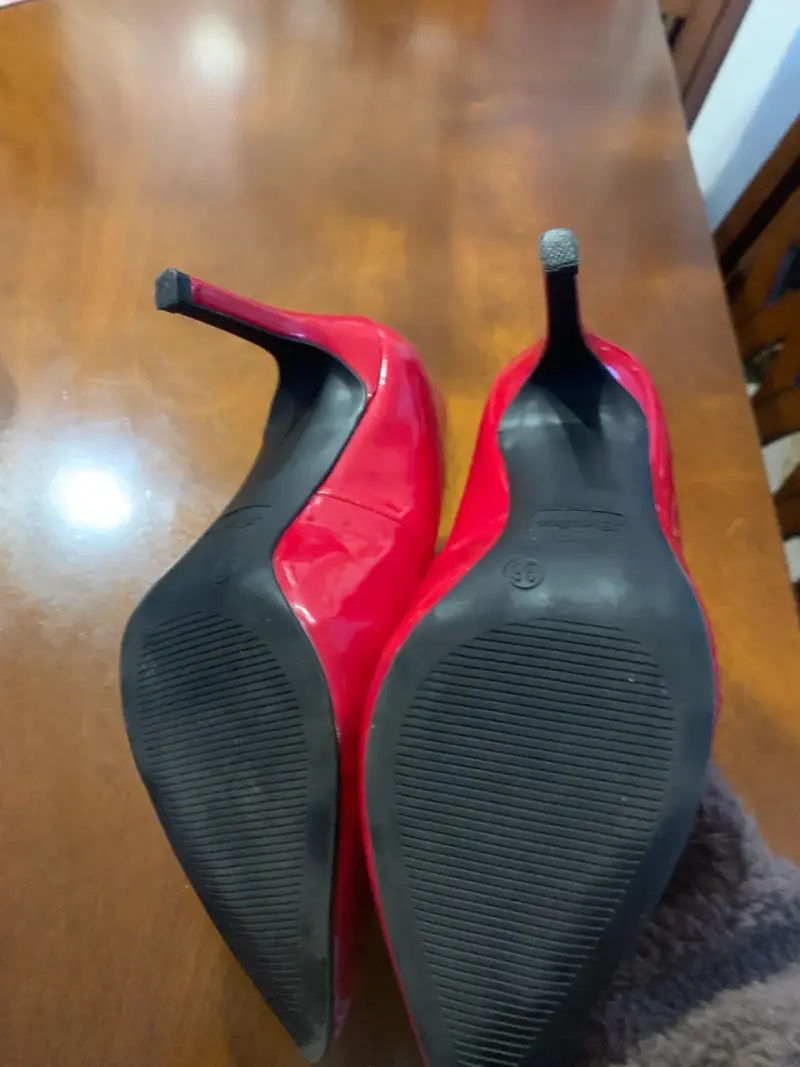 Zapatos de tacón rojos charol - 4