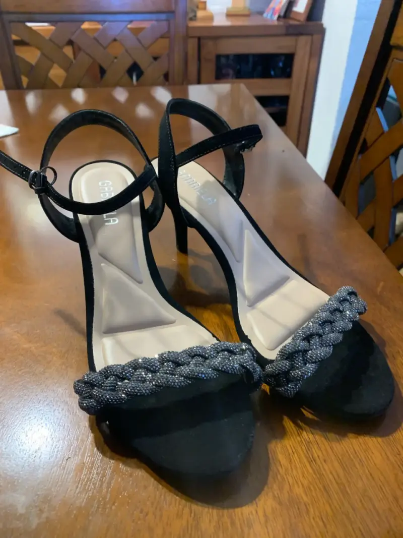 Sandalias brasileñas negras con strass grafito - 1