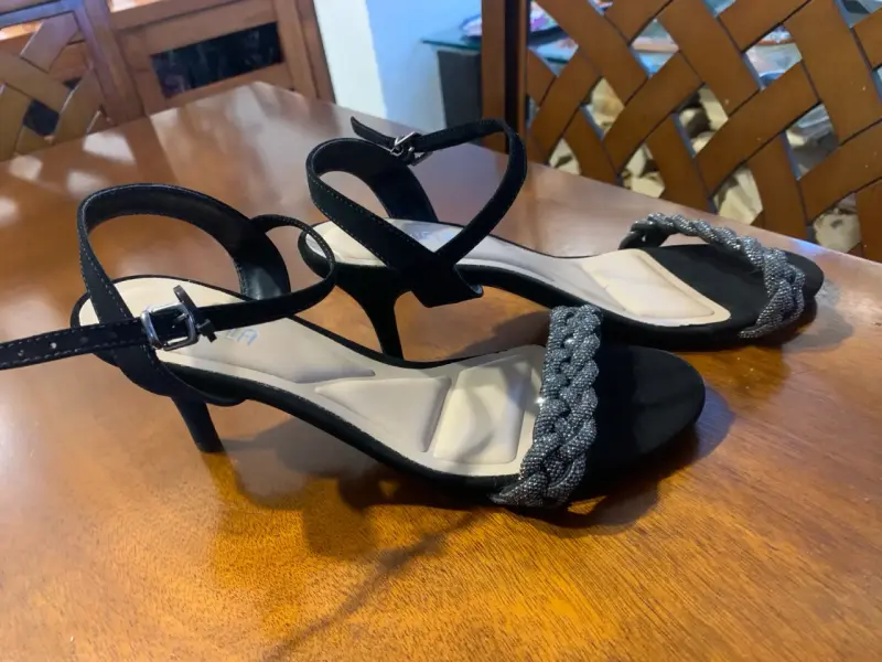 Sandalias brasileñas negras con strass grafito - 2