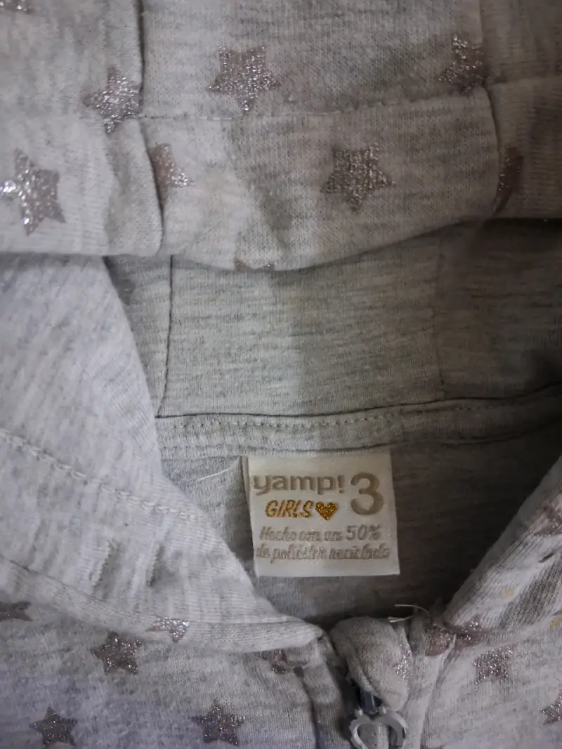 Polerón gris con capucha para niña - 2