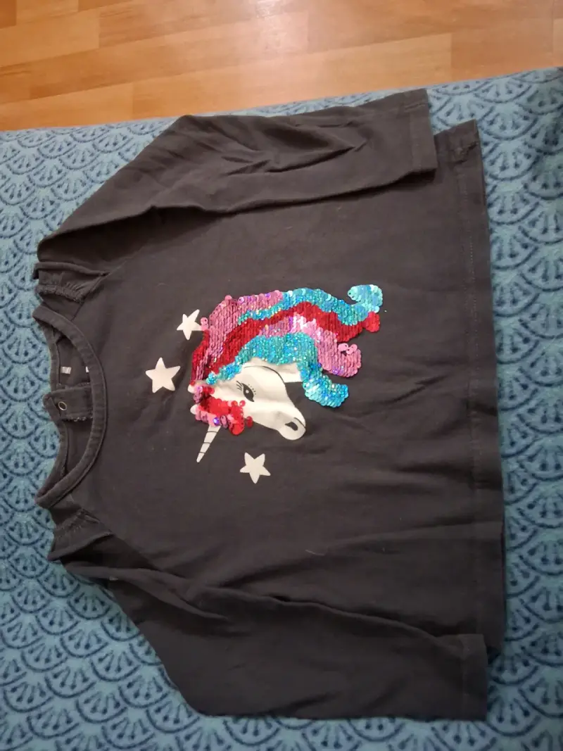 Polera infantil unicornio lentejuelas - 1