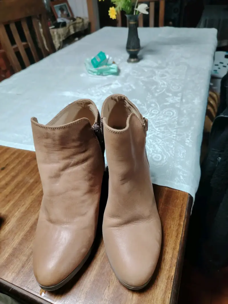 Botines de cuero beige - 2