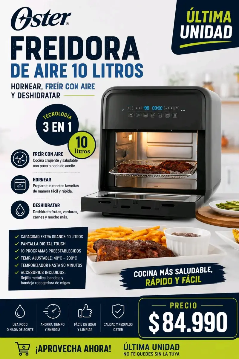 Freidora de aire 10 litros Oster