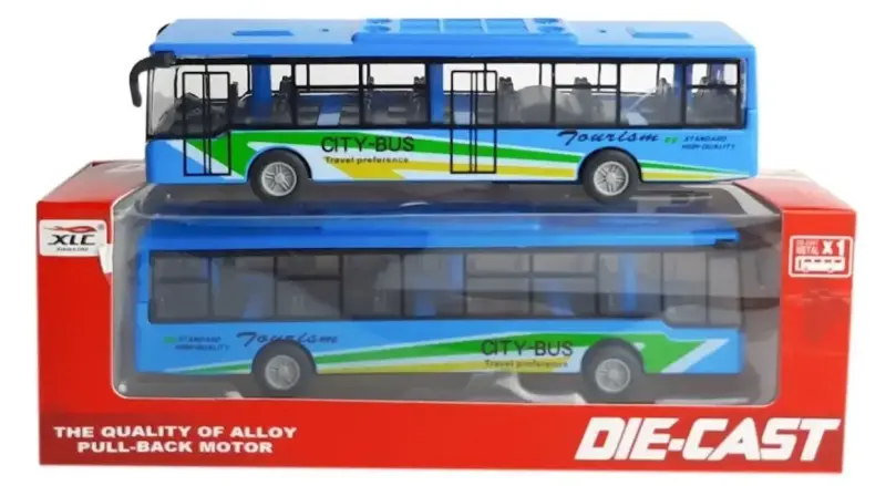 Bus juguete tipo Transantiago a fricción. - 1