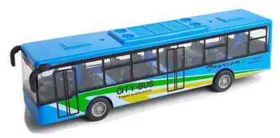 Bus juguete tipo Transantiago a fricción. - miniatura 3