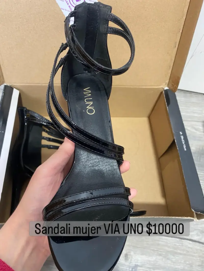 Sandalias negras VIA UNO mujer - 1