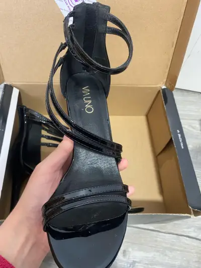 Sandalias negras VIA UNO mujer - miniatura 3