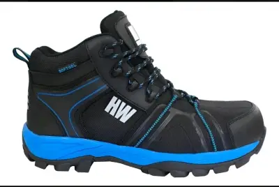 Zapatillas de seguridad HW Bering  negras y azules - miniatura 1