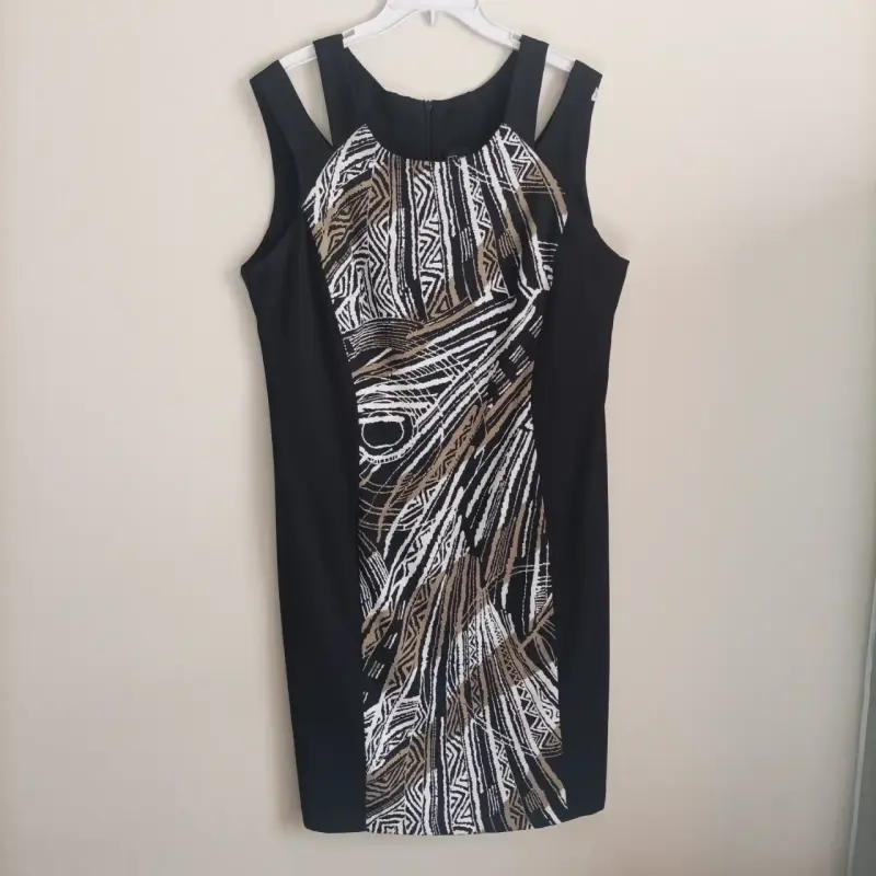 Vestido Privilege negro estampado tribal - 1