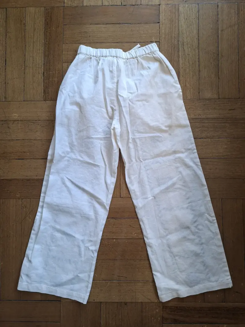 Pantalón de lino con bordado negro Zara Kids niña - 2