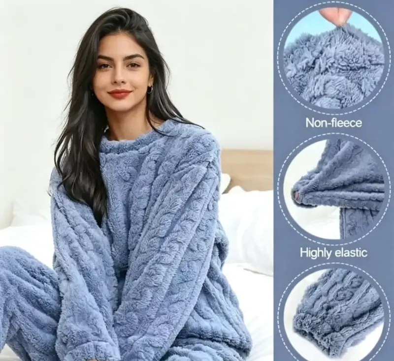 Pijama de felpa azul talla XL/XXL - 1