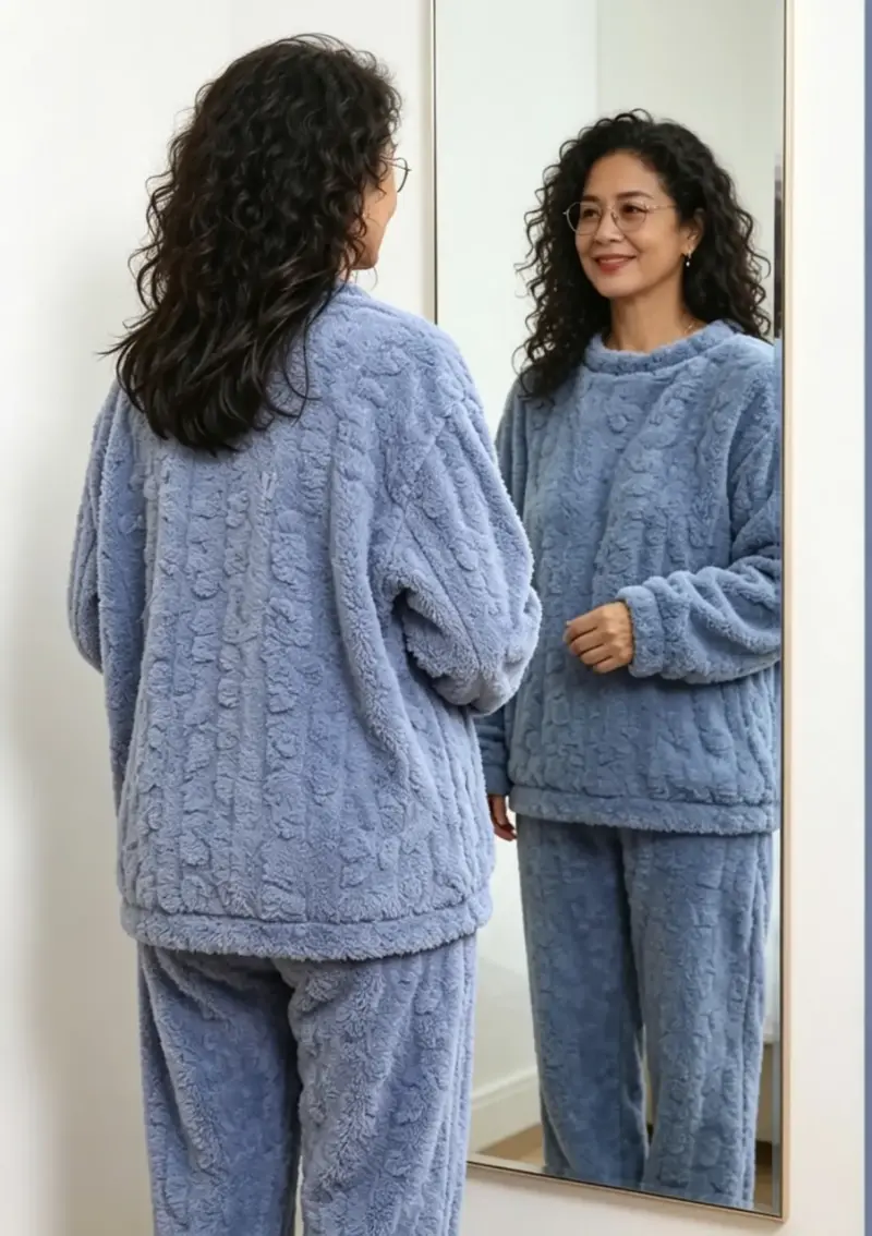Pijama de felpa azul talla XL/XXL - 2