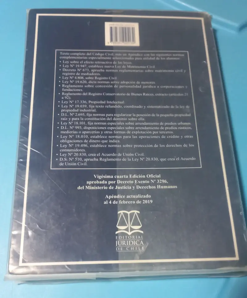 Código Civil de Chile Edición 2019 - 1