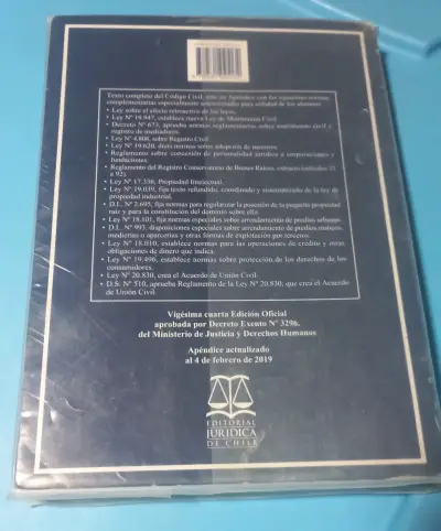 Código Civil de Chile Edición 2019 - miniatura 1