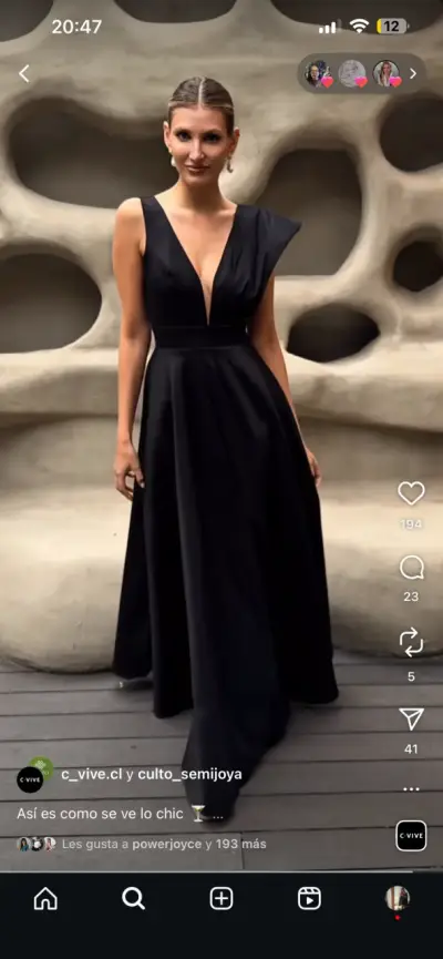 Vestido largo negro elegante - miniatura 2