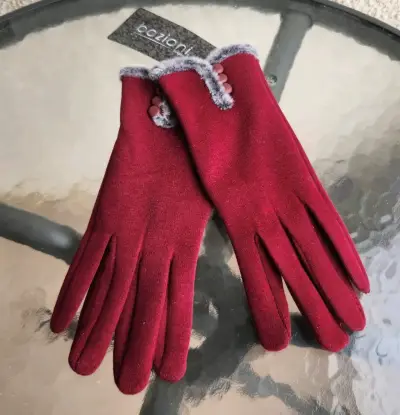 Guantes rojos con botones - miniatura 1