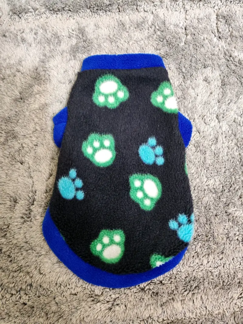 Abrigo para perro azul con huellas - 1