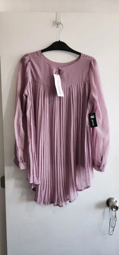 Blusa plisada lila Favolook - miniatura 1