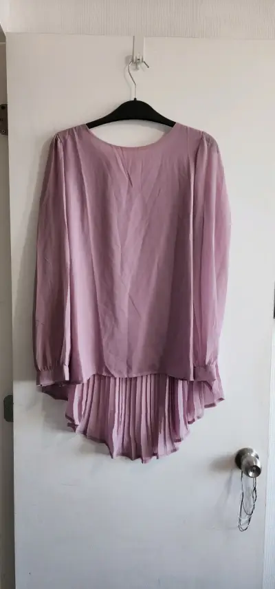Blusa plisada lila Favolook - miniatura 2