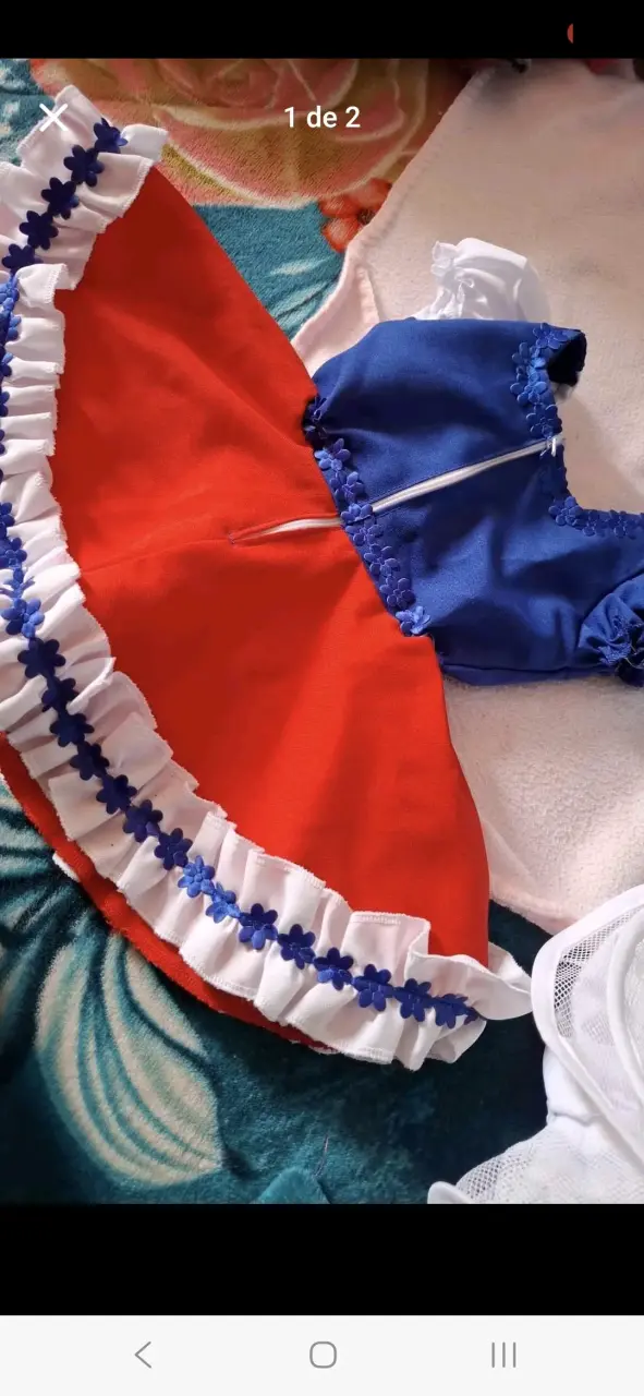 Vestido de guasita con su falso