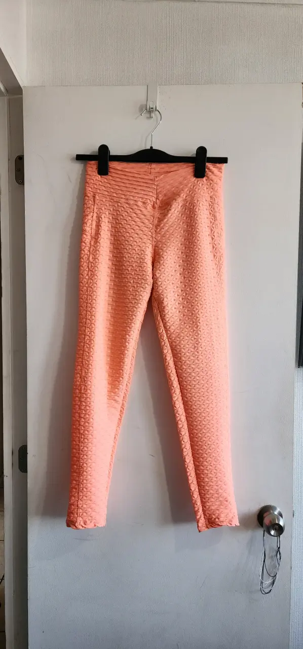 Leggings anaranjados textura geométrica