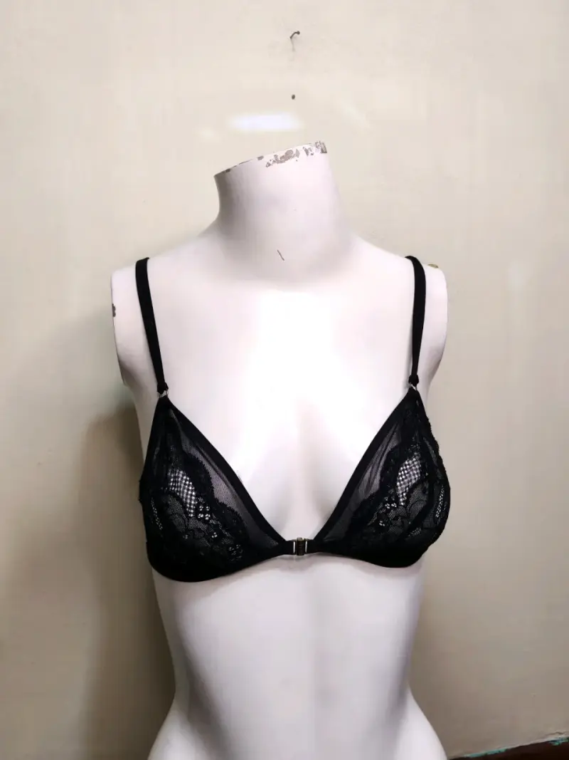 Sostén negro encaje mujer - 1