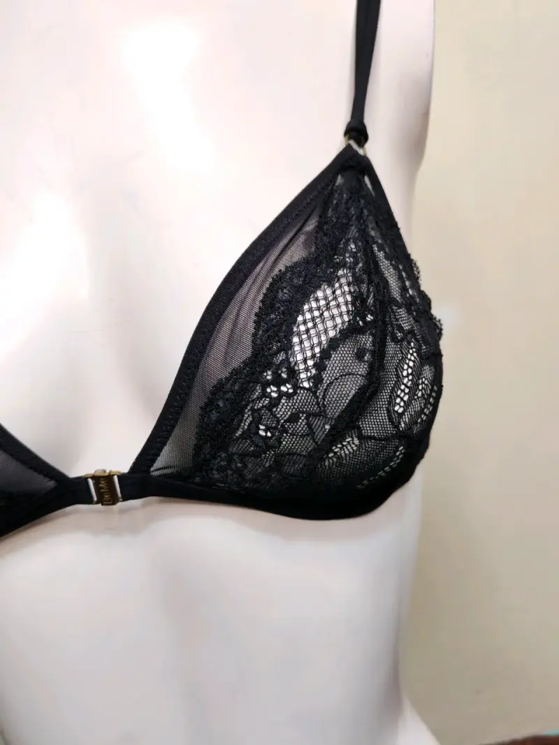Sostén negro encaje mujer - 4