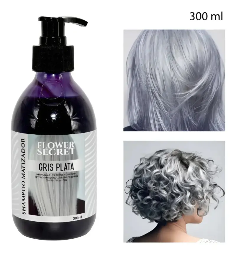 Shampoo Matizador Gris Plata Flower Secret 300ml - 1