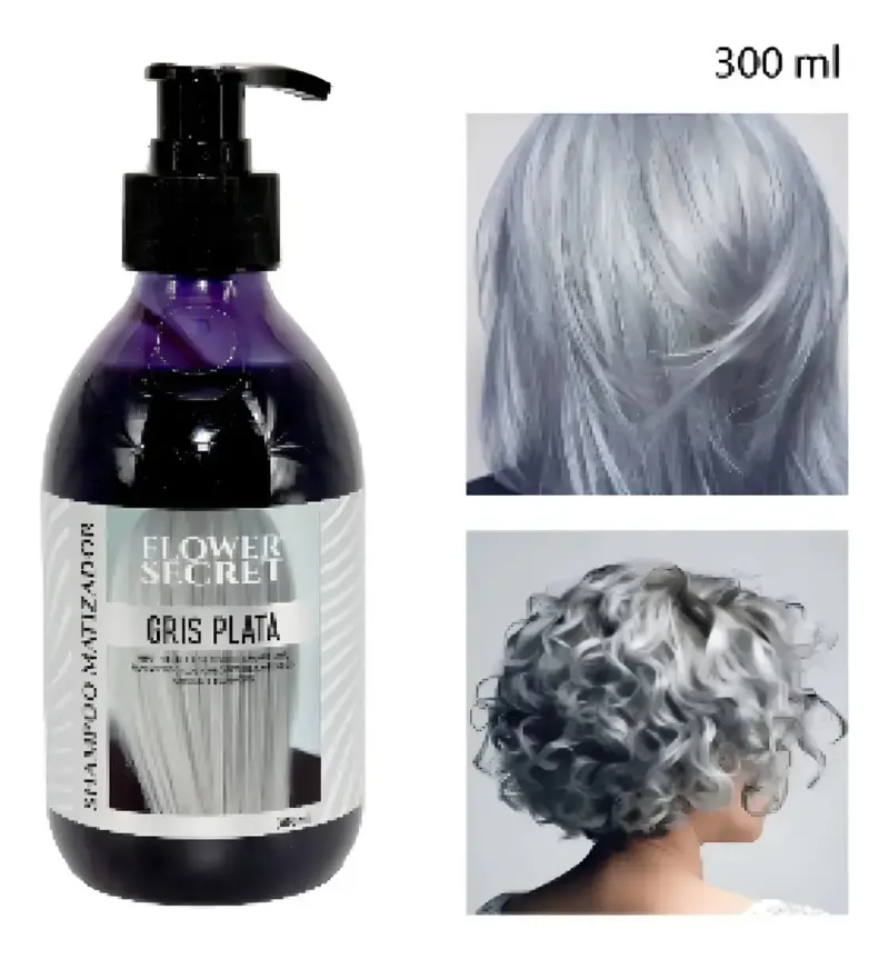 Shampoo Matizador Gris Plata Flower Secret 300ml - 3