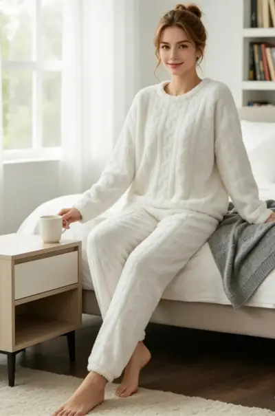 Conjunto pijama polar blanco talla XL/XXL - miniatura 4