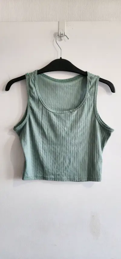 Set de pantalón, kimono y top verde - miniatura 4