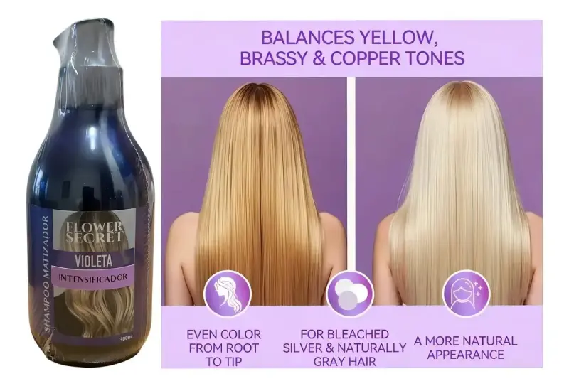 Shampoo Matizador Violeta Flower Secret 300ml - 3