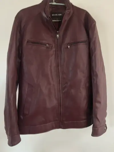 Chaqueta de cuerina burdeo Michael kors - miniatura 1