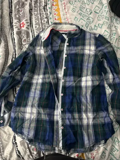 Camisa cuadrillé azul y verde Tommy hilfiger - miniatura 1