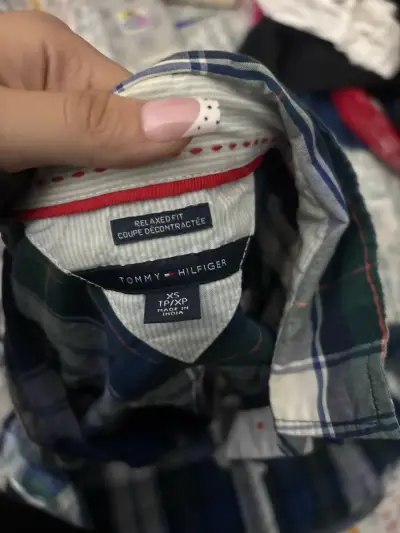 Camisa cuadrillé azul y verde Tommy hilfiger - miniatura 3
