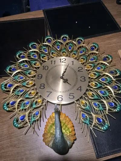 Reloj de pared pavo real decorativo - miniatura 1