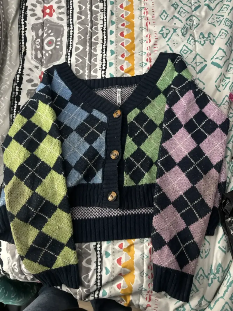 Cardigan de lana multicolor - 1