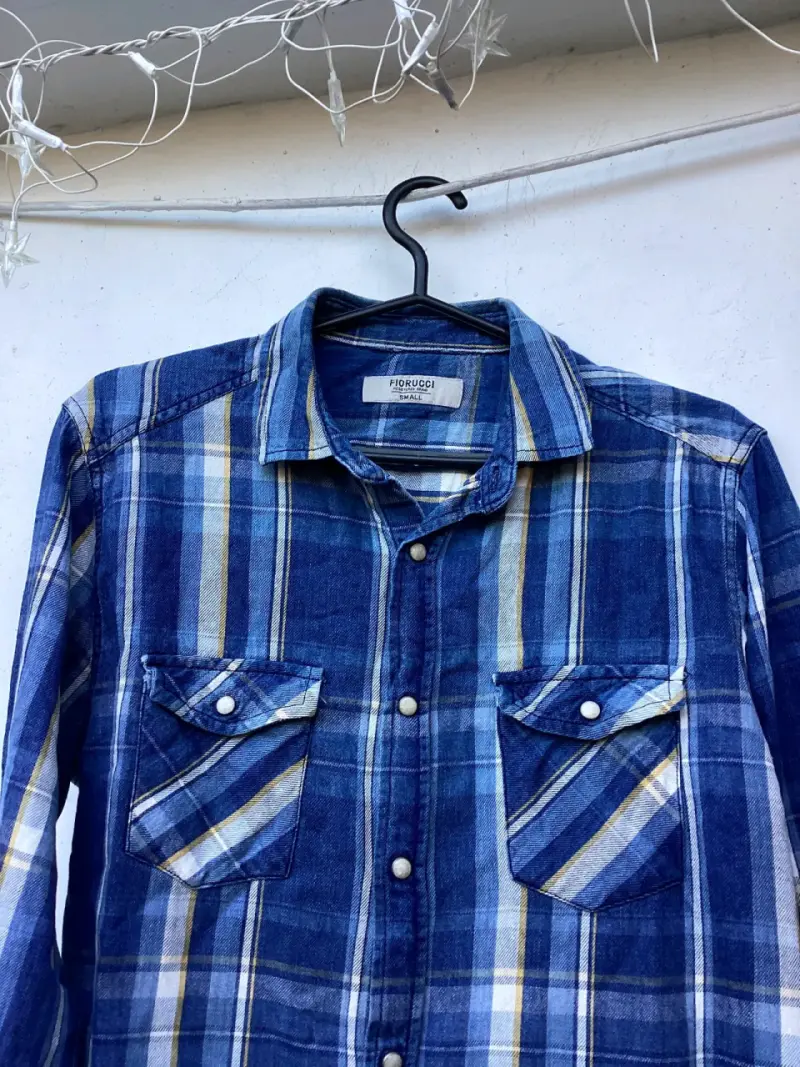 Camisa a cuadros azul - 2