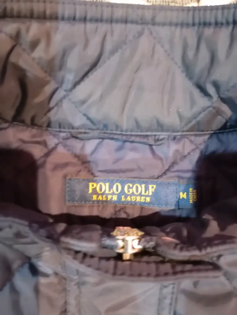 Chaleco acolchado azul sin mangas polo golf - 3