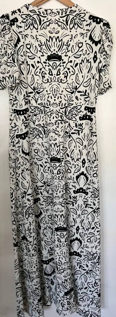 Vestido largo blanco con estampado - miniatura 1