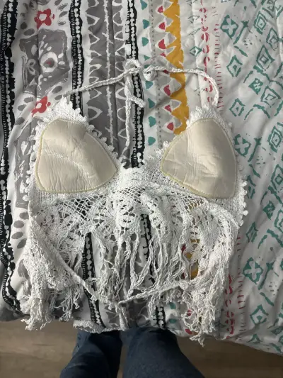 Top bikini crochet blanco - miniatura 2