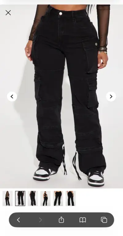 Jean cargo negro de mujer - miniatura 2