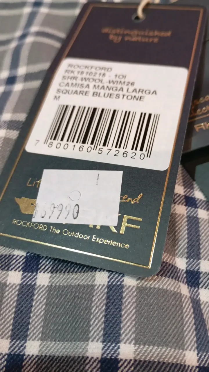 Camisa rockford de cuadros azul con etiquetas - 3