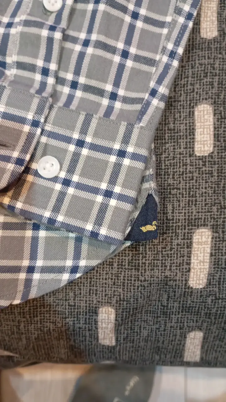 Camisa rockford de cuadros azul con etiquetas - 4