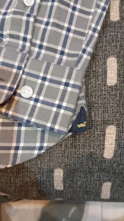 Camisa rockford de cuadros azul con etiquetas - miniatura 4