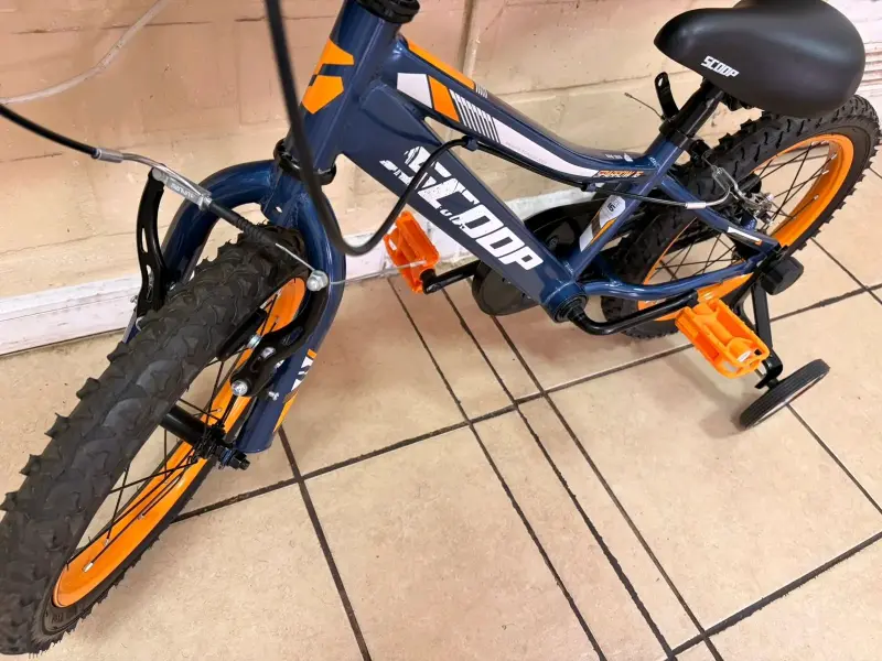 Bicicleta infantil azul y naranja - 4